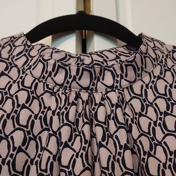 Pink and Black Dress print lightweight boho summer dress size m - Picture 4 of 10